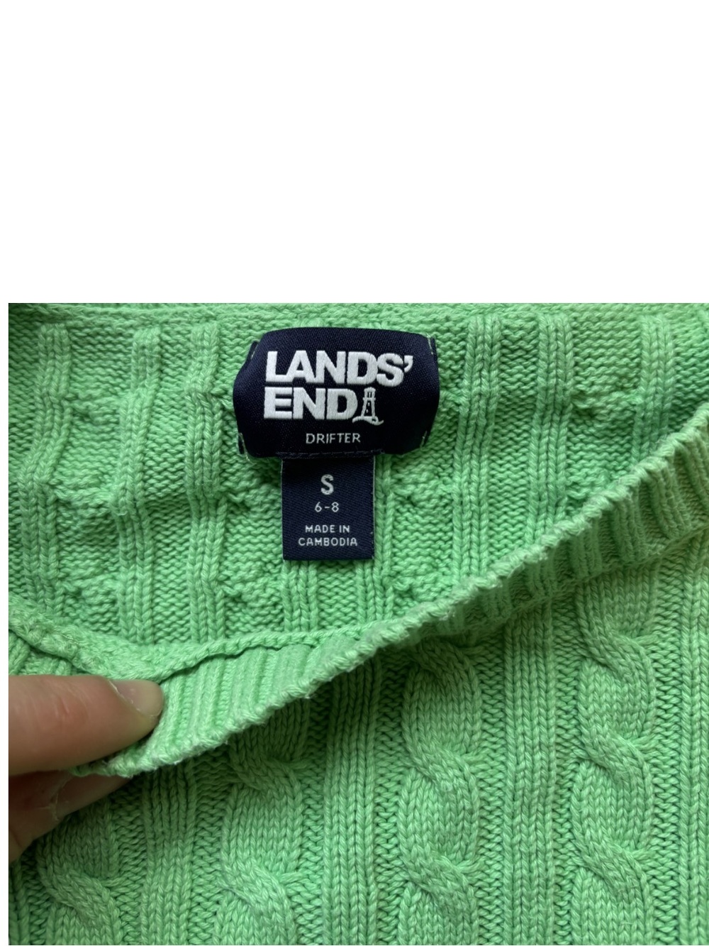 Lands' End Women's Drifter Modern Cable Crew Sweater - Picture 3 of 4